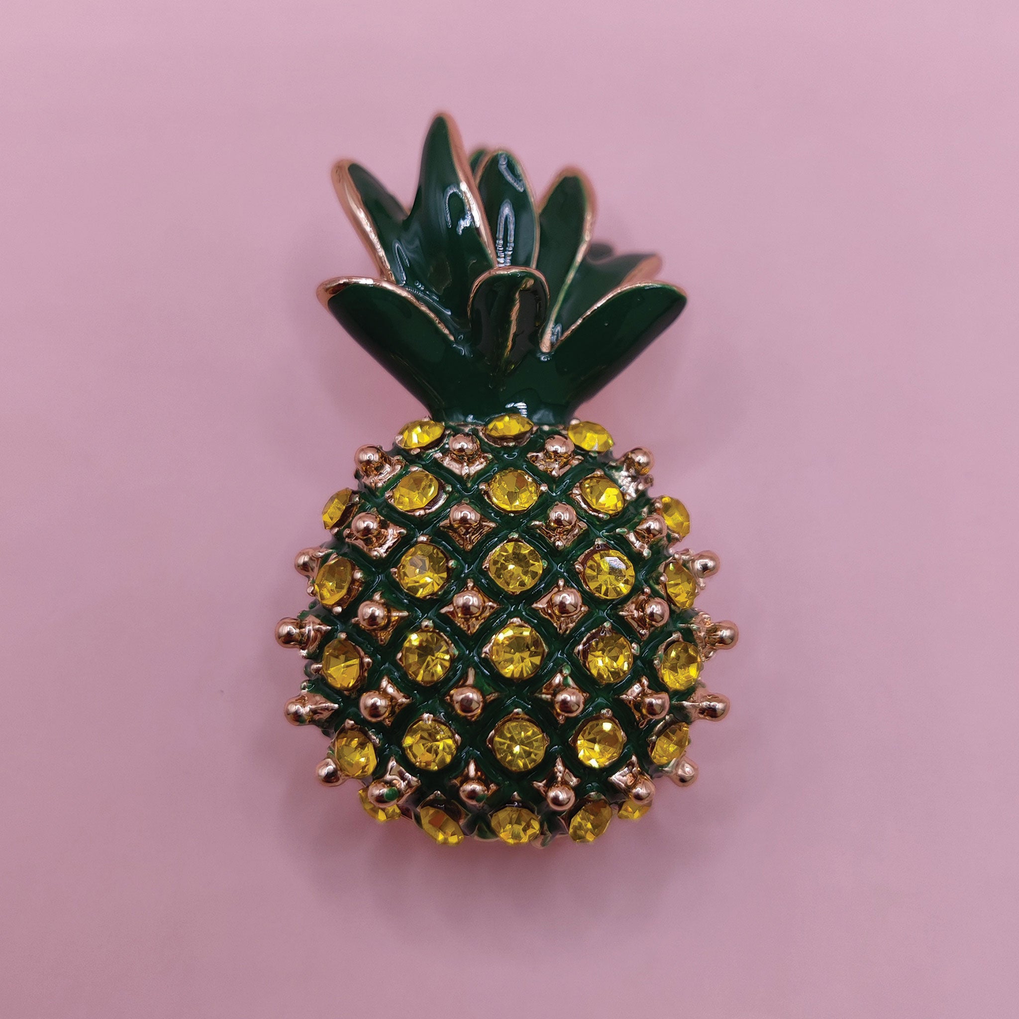Pineapple Rhinestone Brooch